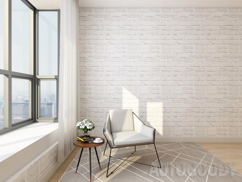 3D Brick Stone Wallpaper Background Vinyl Film Sticker Self-adhesive Gray White gallery