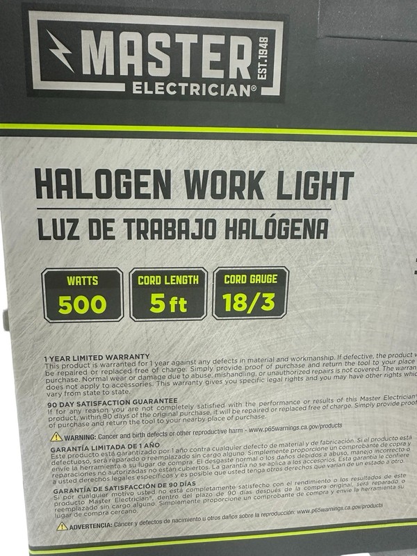 Master Electrician Halogen Work Light 248326, 500-Watts 5ft Cord NEW FreeShip gallery