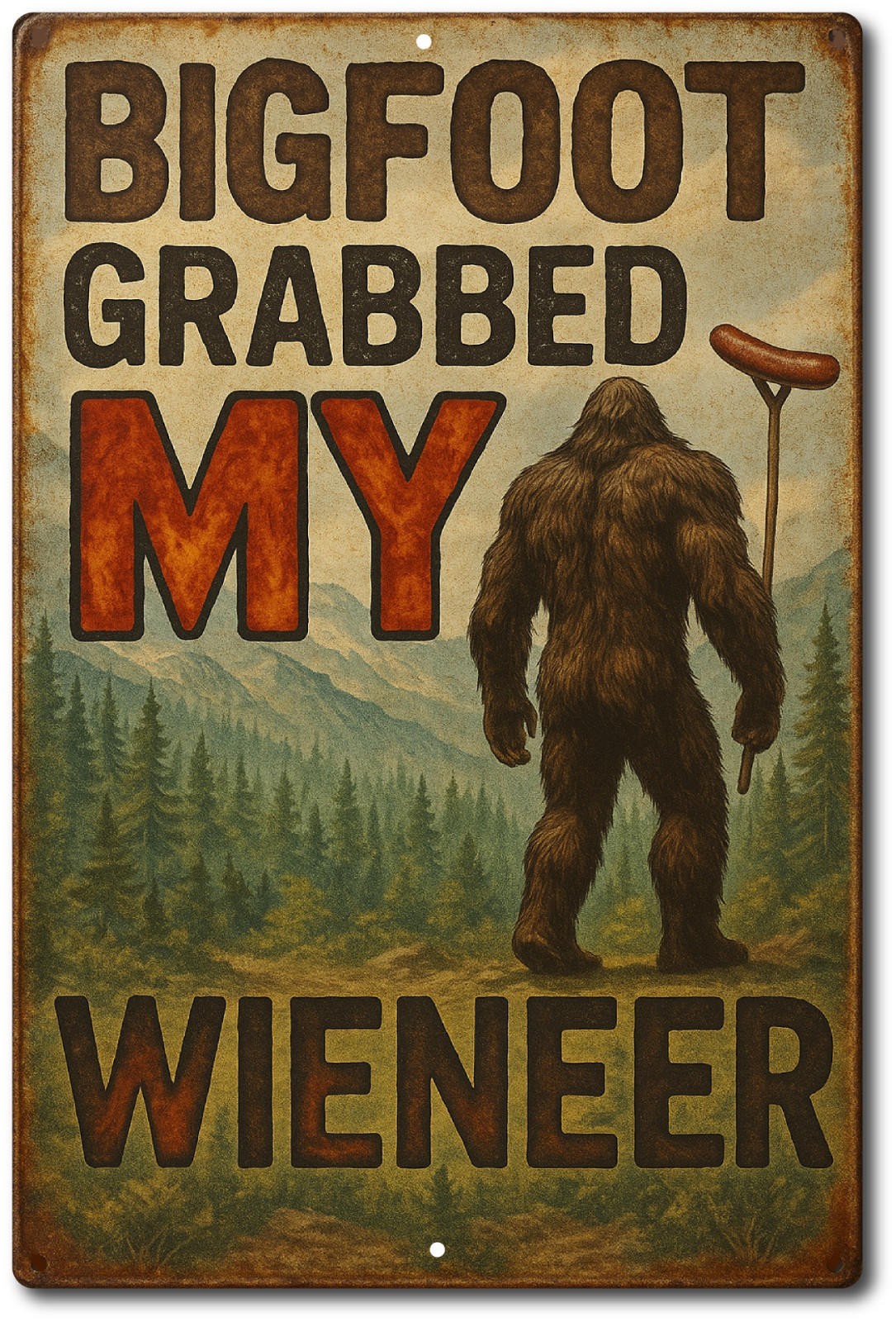 Bigfoot Tin Sign Rustic Metal Wall Decor Glossy Finish Vintage Retro gallery