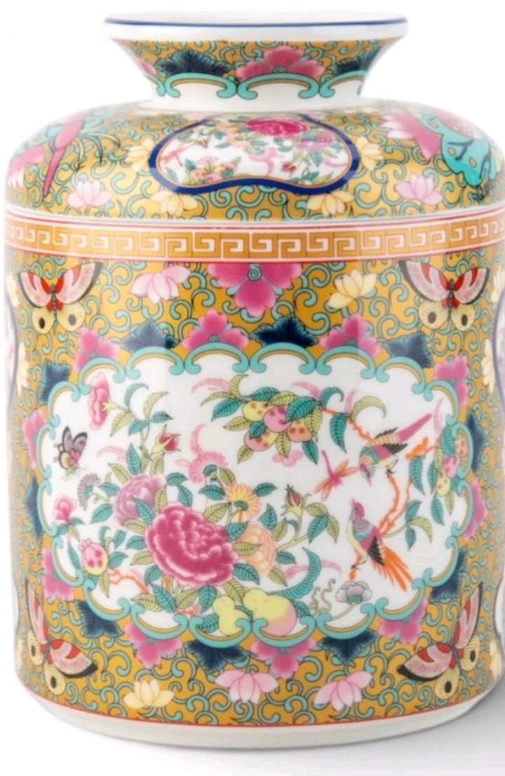 Porcelain Rose Medallion Canton Tissue Box Holder-5'' x 7''H gallery