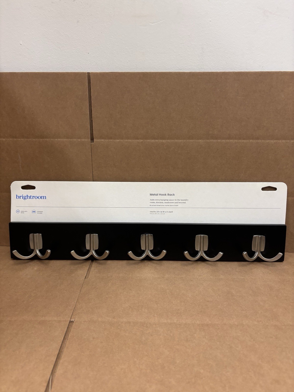 Brightroom Metal Hook Rack Black (Holds up to 50 lbs.) gallery