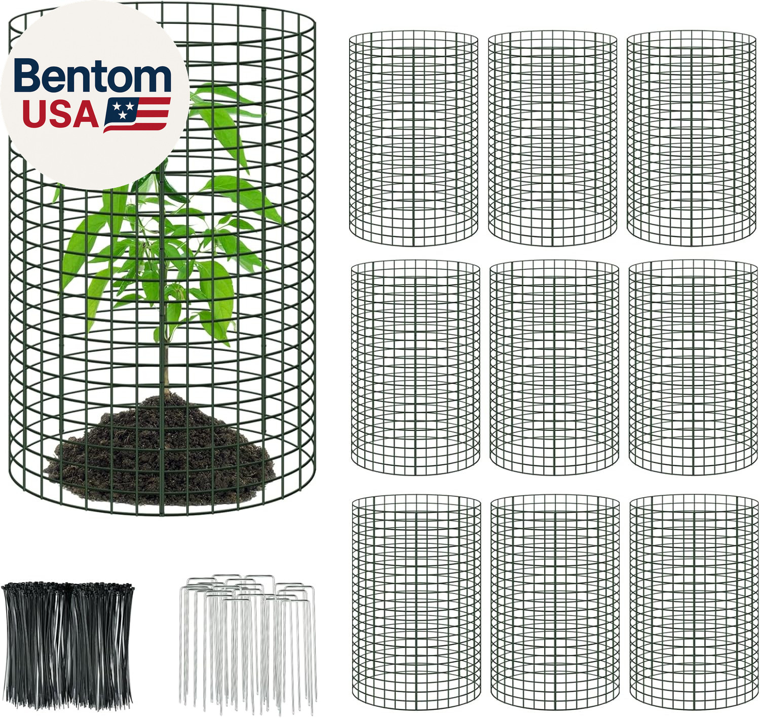 10 Packs 24"X 12" Large Wire Plant Protectors Wire Plant Cages Mesh Plant Cage C gallery