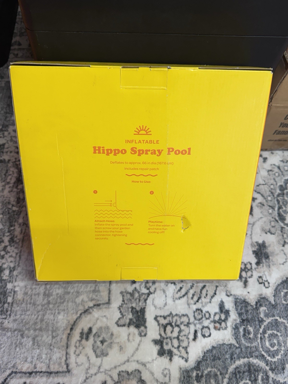 Kids' Hippo Spray Inflatable Pool - Sun Squad NEW IN BOX - Fun! - 5ft. 2in. Diam gallery