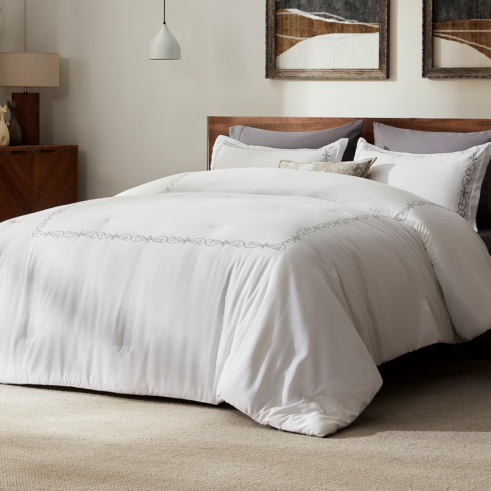 SLEEP ZONE Queen Comforter Set, Luxury Hotel Collection Comforter, 3 Pieces F... gallery