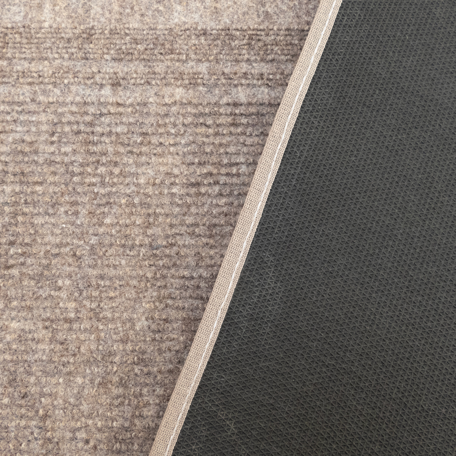 Anti Slip Low Profile Lightweight Striped Beige Design Outdoor Runner Rug gallery