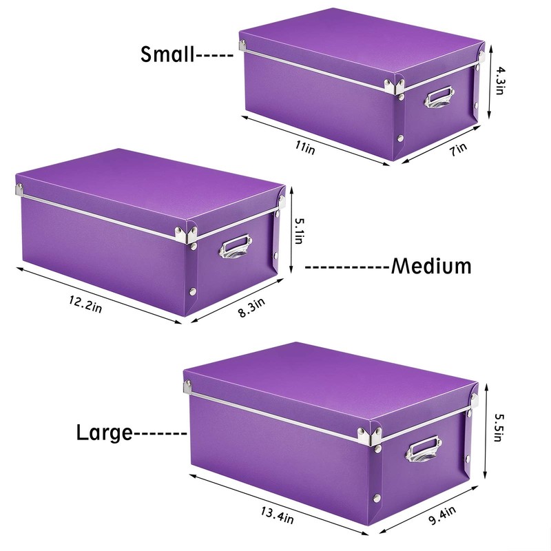 Storage , Decorative Storage Bins with Lid,3 in 1 Set,Press-Stud Fastening,Mo... gallery