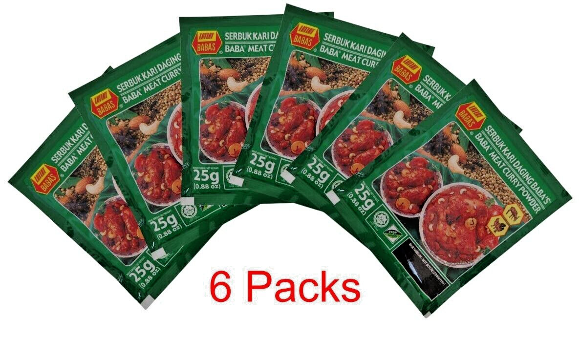 MALAYSIAN BRAND BABA'S MEAT CURRY POWDER 25g x 6 Packs gallery