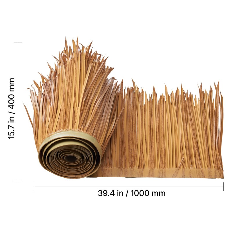 1.3x3.2 ft Artificial Thatch Roofing Mexican Style Tiki Hut Grass Skirt Roof gallery