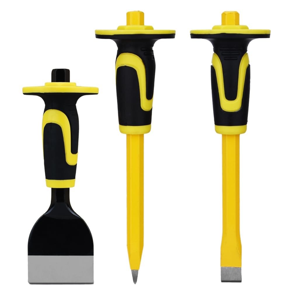 3-Piece Heavy-Duty Chisel Set with Hand Protection, Concrete Medium to Large gallery