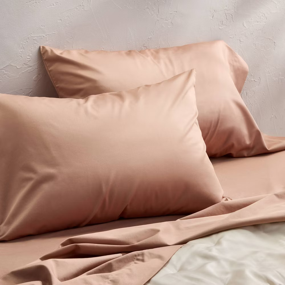 Standard 600 Thread Count Sateen Pillowcases Light Adobe Clay - Casaluna gallery