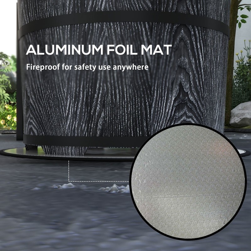 Smokeless Fire Pit with Mat 20" Firepit Magnesium Oxide Black gallery