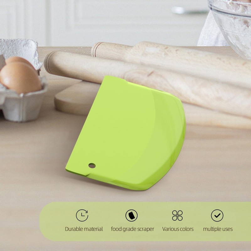 Hard Bench Scraper Dough Scraper for Baking, 4 PCs BPA Free PP Plastic Flexible gallery