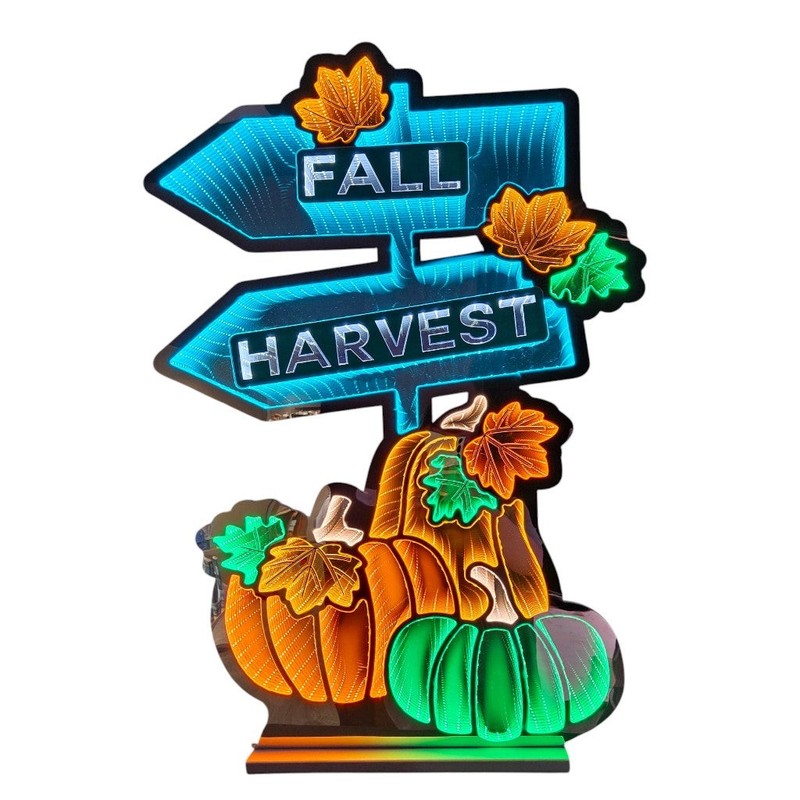 Fall Harvest Infinity Mirror Light | 35 inch Lighted Display Decor gallery