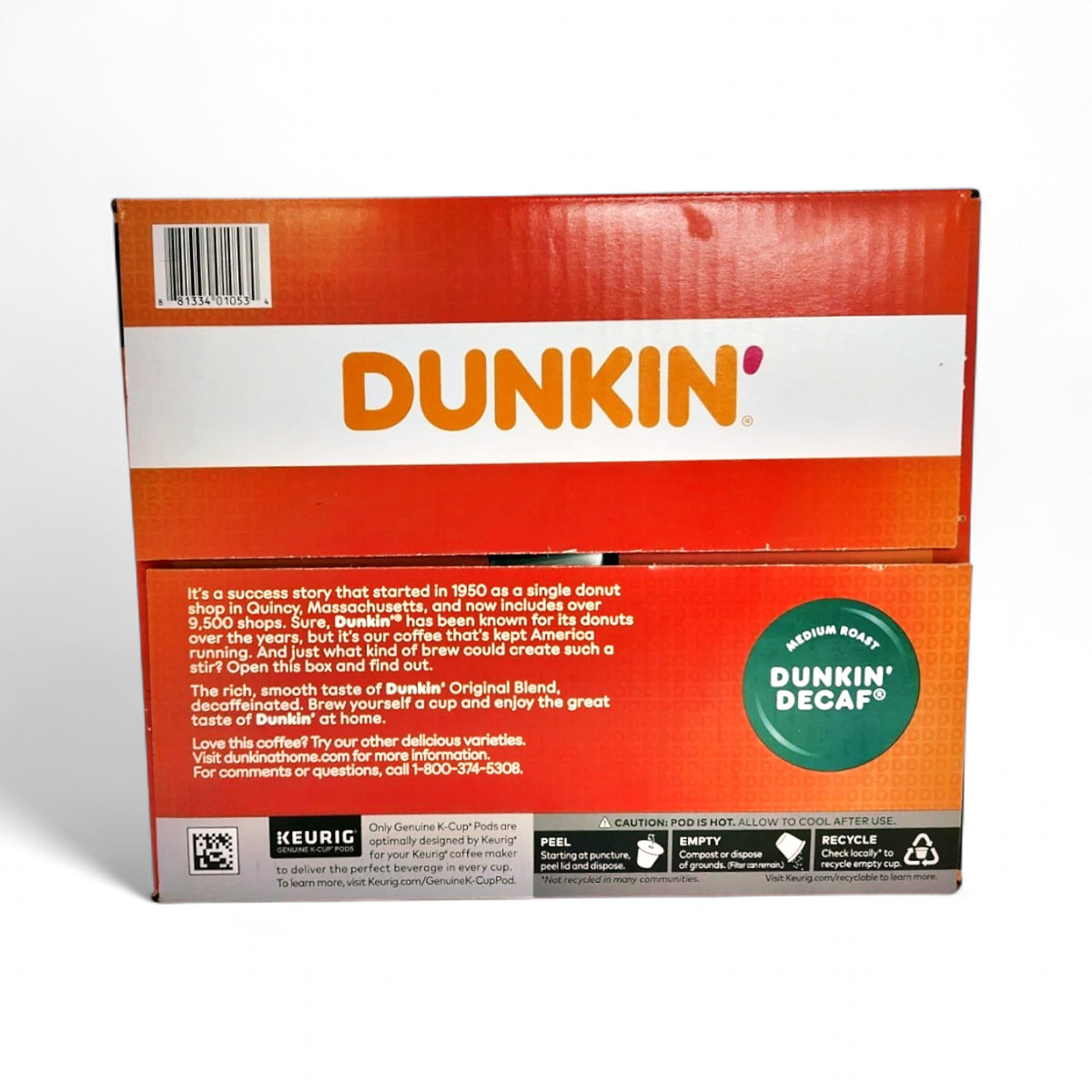 Dunkin' Donuts Decaf Coffee K-Cups Pods, Medium Roast - 54 Count gallery