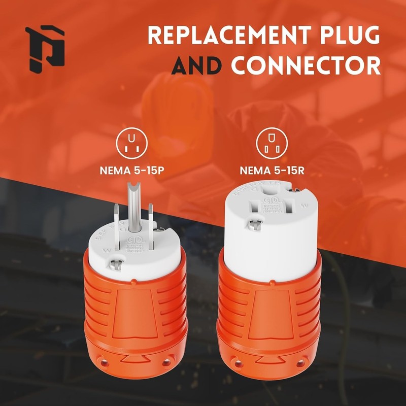 Adjustable 3-Prong Plug & Connector Set, Reliable for Home and Industrial Use gallery