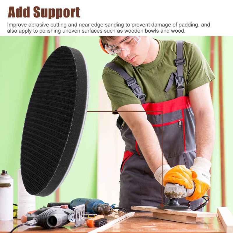 2/4x 6in Hook Loop Foam Cushion Interface Sanding Disc Sander Buffer Backing Pad gallery