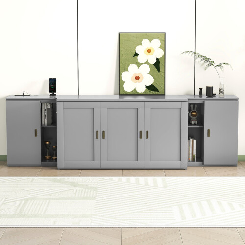 Full Queen Size Murphy Bed with Stroage Cabinets Murphy Chest Cabinets Floor Bed gallery