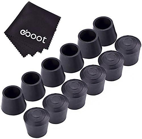 eBoot Table Chair Rubber Leg Tips Caps, 7/8 Inch, 12 Pack, Black gallery
