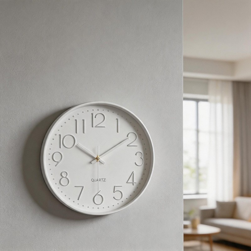 Modern Wall Clock 25cm Silent Running 3D Raised Numbers for Living Room gallery