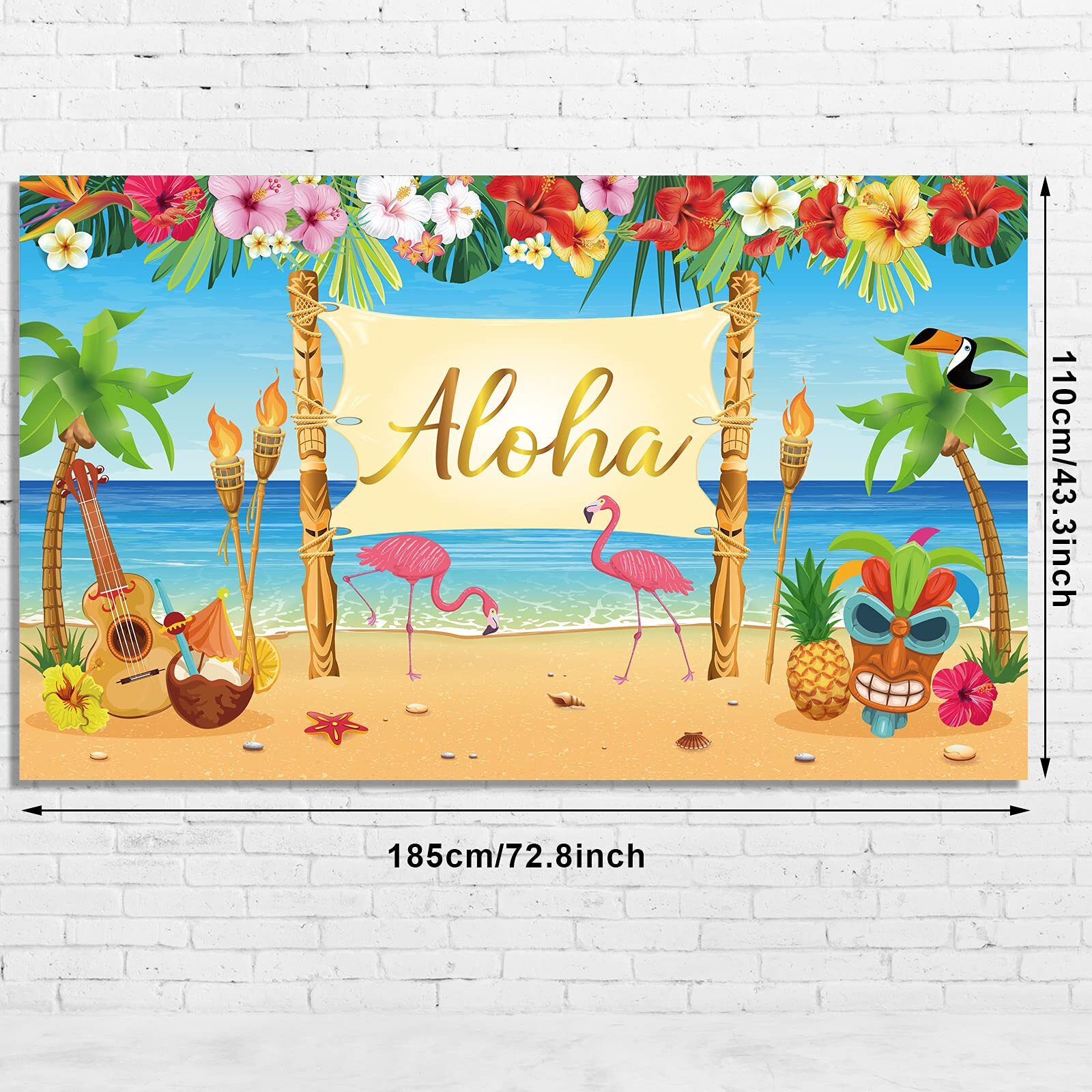Hawaiian Aloha Decoration, Extra Large Summer Luau Backdrop gallery