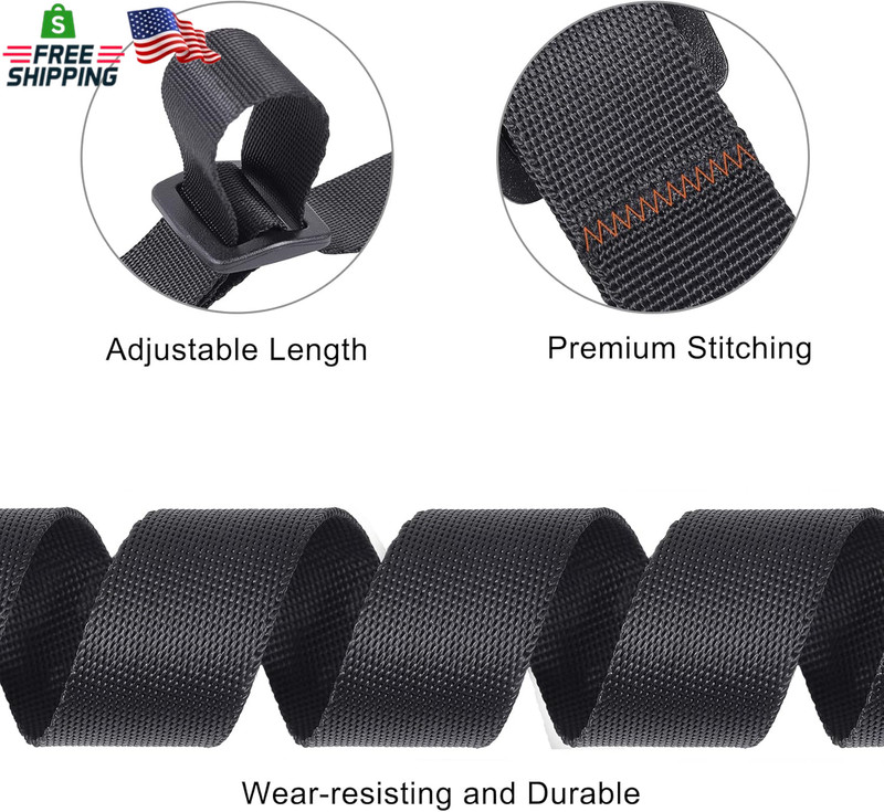 Buckle Straps with Clips, Adjustable Nylon Straps with Buckle, Black 4 Pack (4‘X gallery