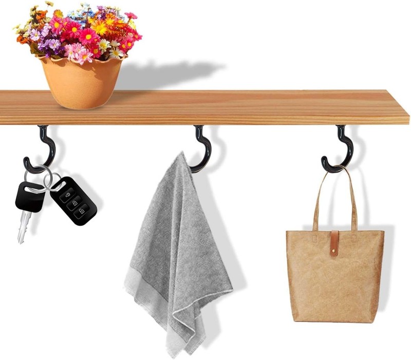 12 Pack Vinyl Coated Ceiling Hooks,Screw-in Mug 1-1/4 Inch, Black gallery