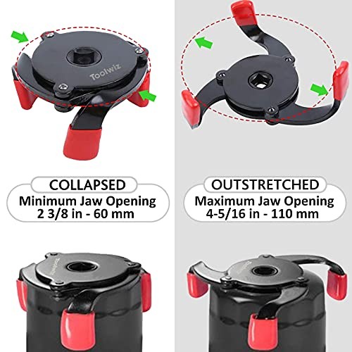 Universal Oil Filter Wrench 3 Jaw Adjustable Oil Filter Removal Tool One Way gallery