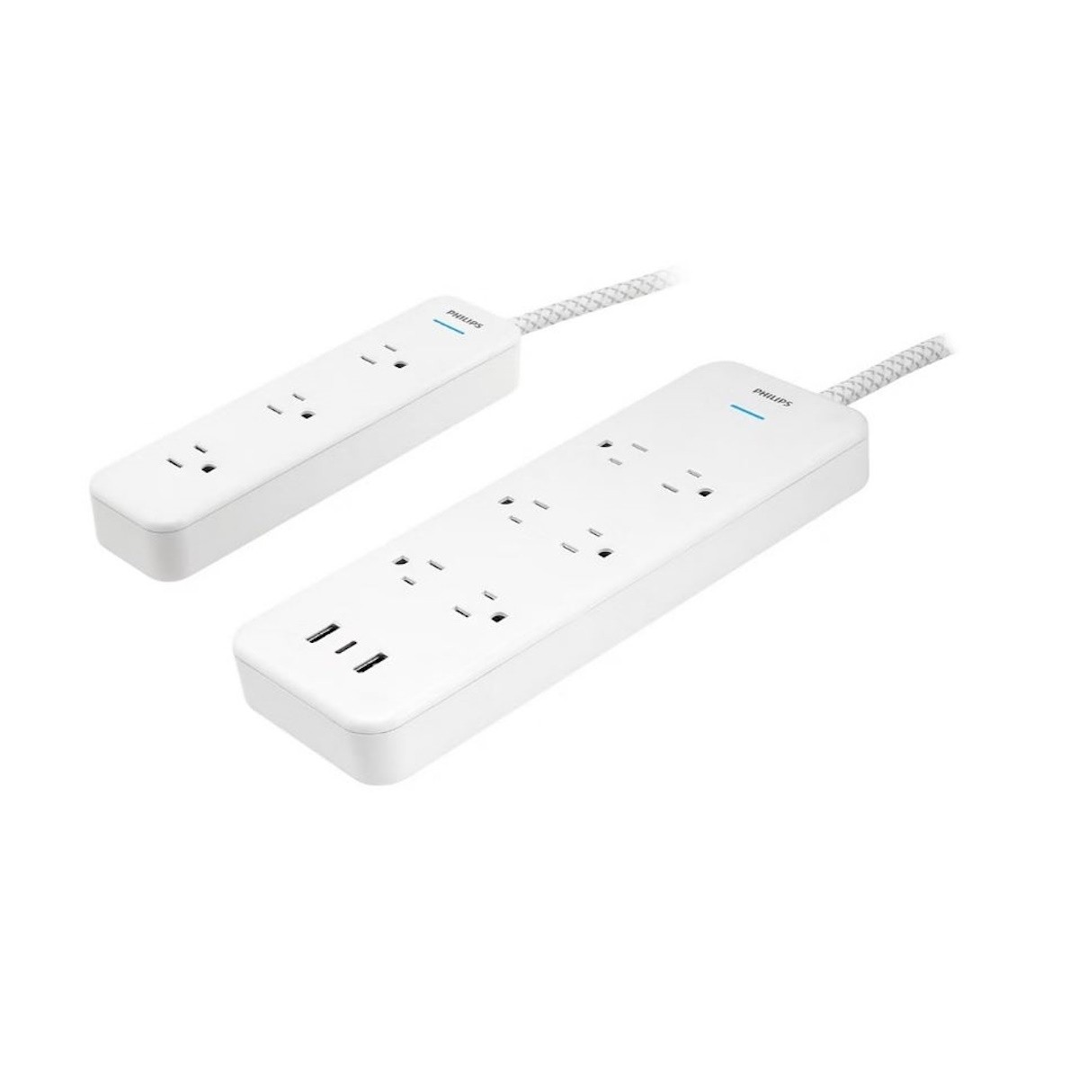 Philips 6-Outlet Surge Protector 2 USB-A 1 USB-C 6' 3-Outlet Power Strip 6' 2-pa gallery