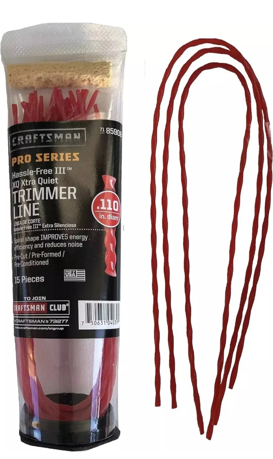 .11" Trimmer Line: (15) Craftsman 85908 + (3) EMV's Pre-Cut Spiral gallery