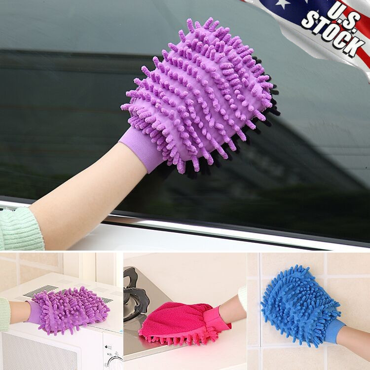Double-sided chenille car wash gloves car cleaning gloves car cleaning tools gallery