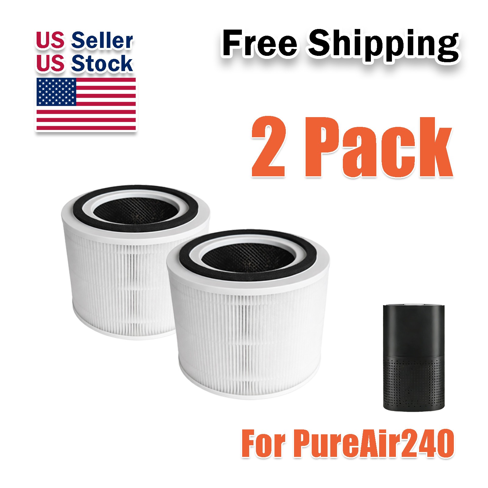 For PuroAir 240 Replacement Filter HEPA 14 For PuroAir 240 Purifier (2/4 Pack) gallery