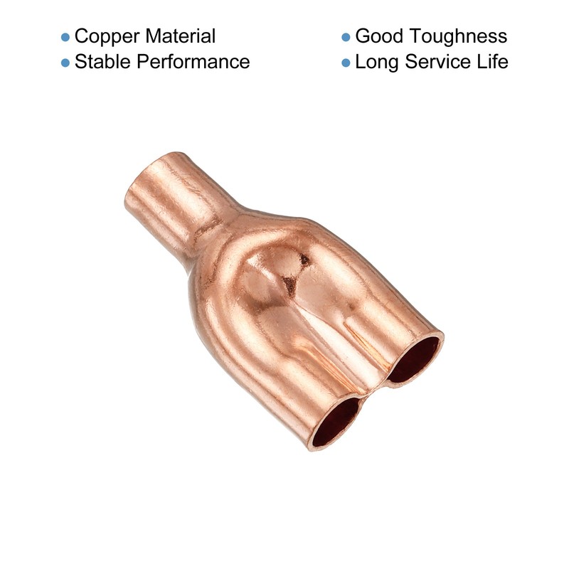 5Pack Tee Y Type Copper Fitting Welding Joint Split Union Intersection 1/4" ID gallery