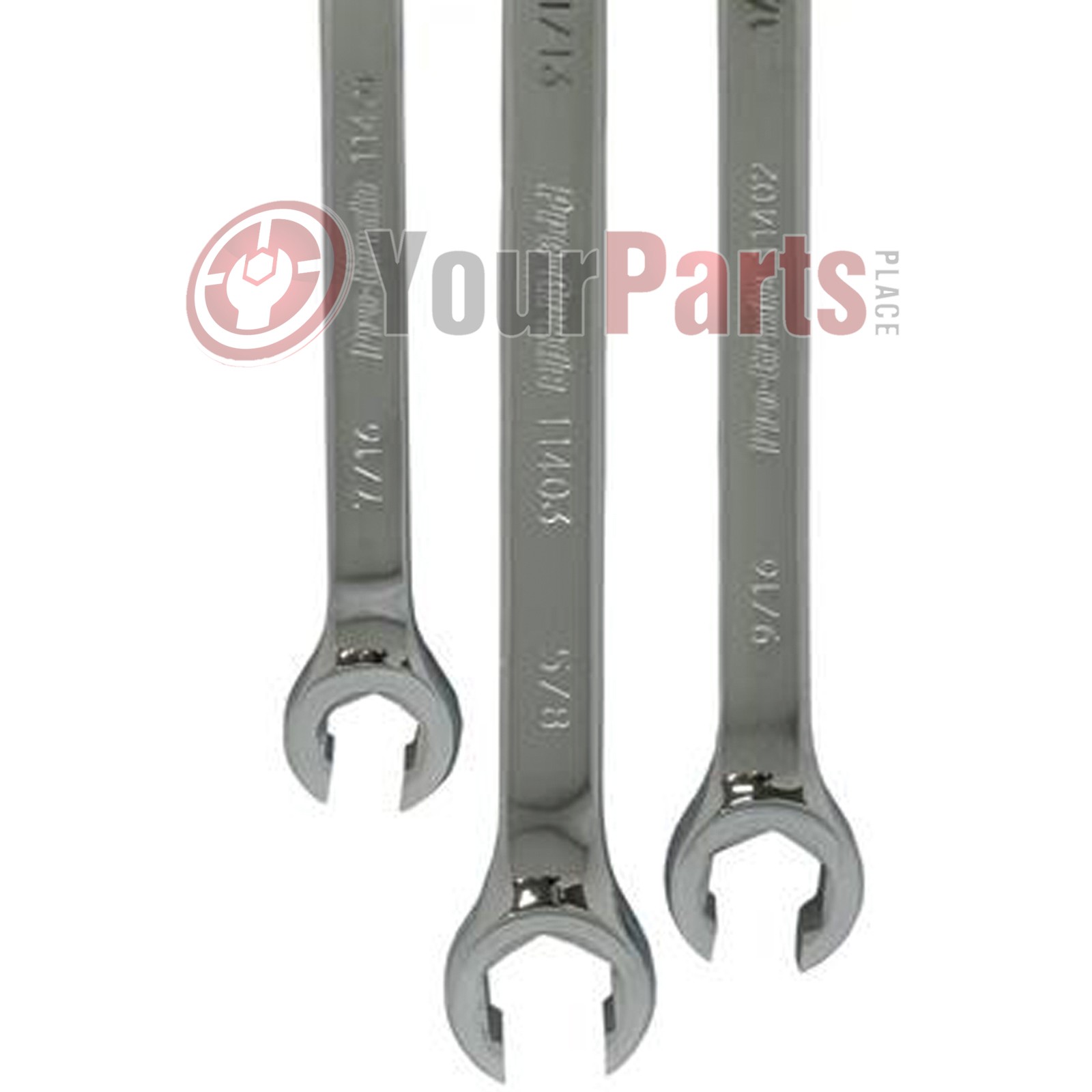 3 Pc Flare Nut Wrench Set SAE Brake Line 3/8" - 11/16" Auto Tools Flat Panel gallery