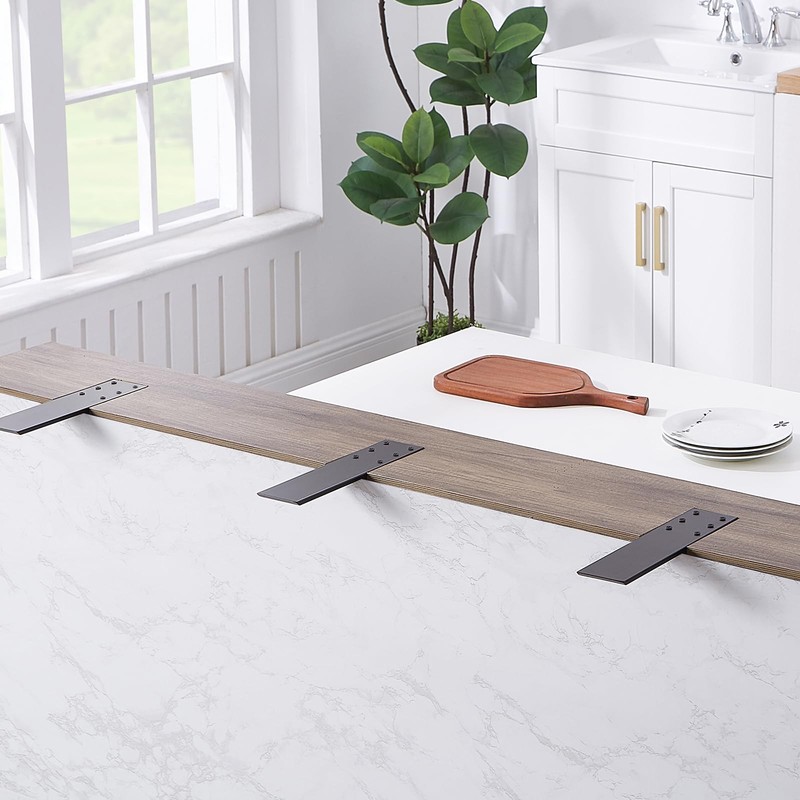 10" Countertop Support Brackets (3 pcs) for Granite, 10" x 2.5" x 0.24" Heavy... gallery