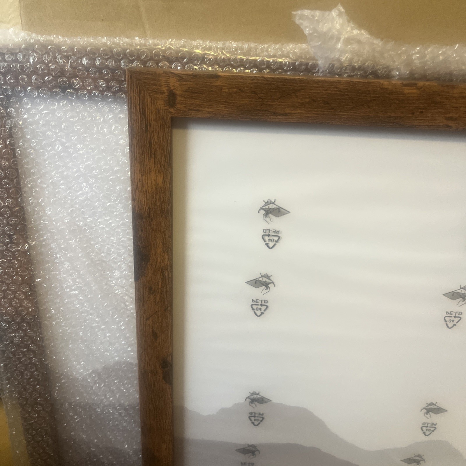 16x20 Picture Frames（pack of 2） Rustic Brown Wood Pattern Wall Mounting gallery