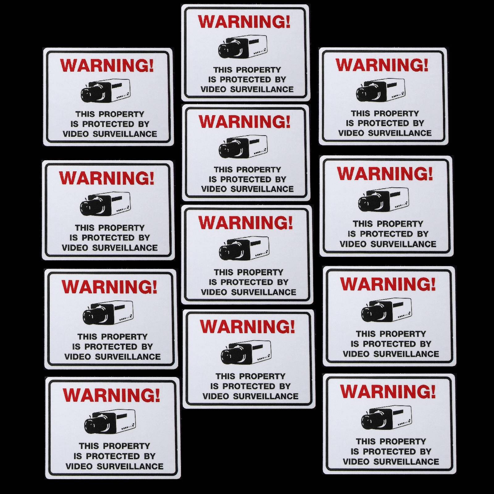 LOT OF WATERPROOF SECURITY CCTV CAMERA WARNING STICKERS gallery