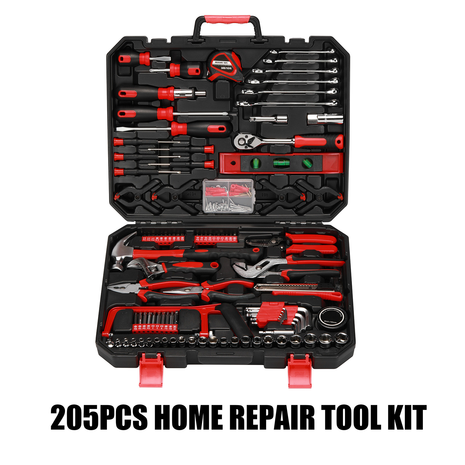 205 Pieces Home Repair Tool Kit, General Household Tool Set with Plastic Toolbox gallery