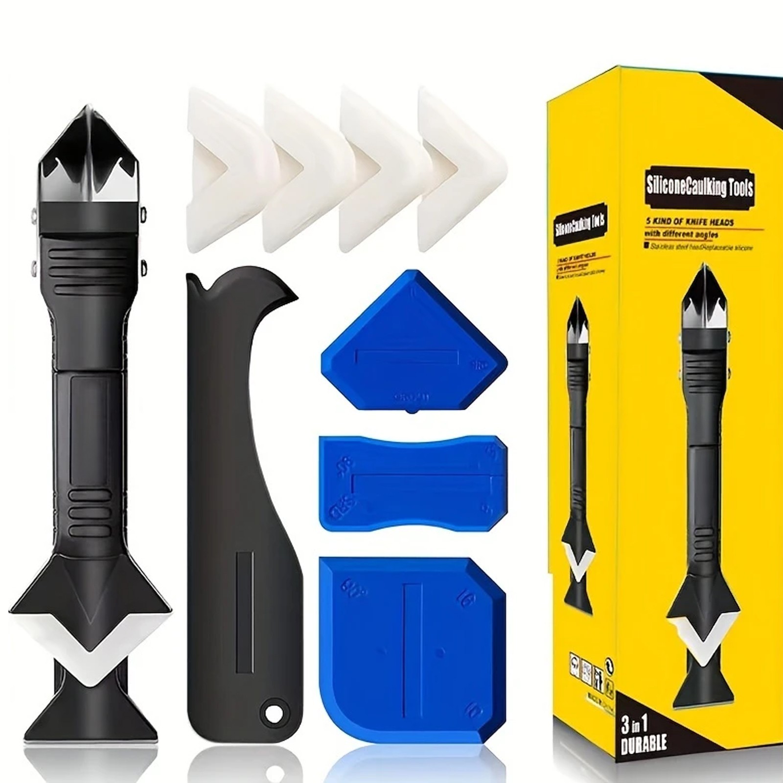 9 pcs Silicone Sealant Removal Tool Kit Scraper, Caulk Remover, Mold Scraper gallery