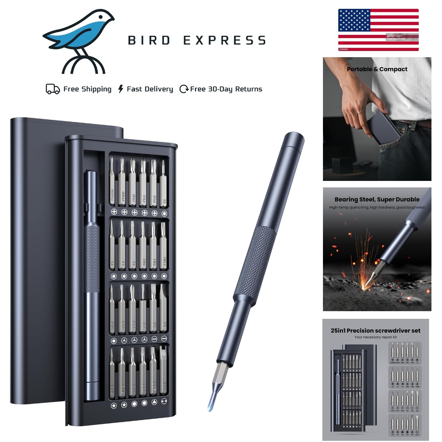 25-in-1 Precision Screwdriver Set Mini Repair Tool Kit for Phone Laptop Elect... gallery