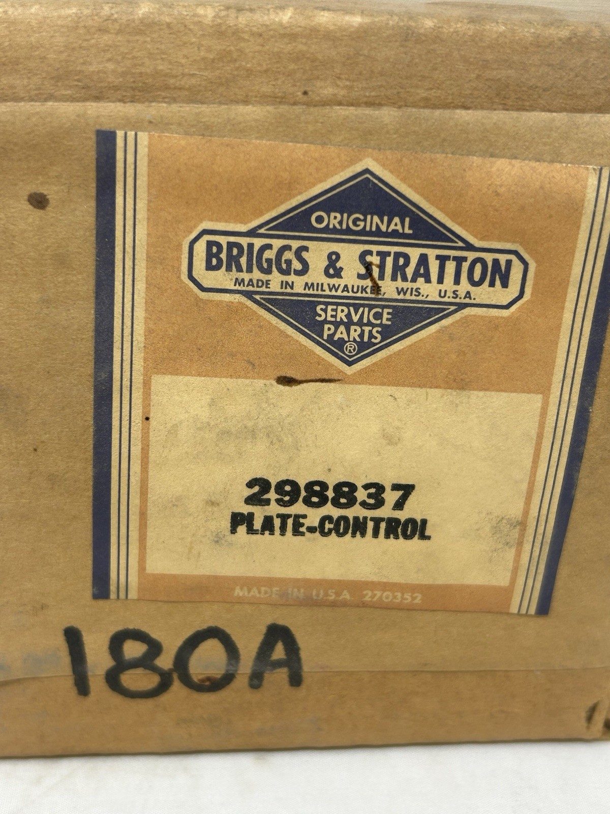 NOS SEALED OEM GENUINE Briggs & Stratton 298837 Control Plate MADE IN USA gallery