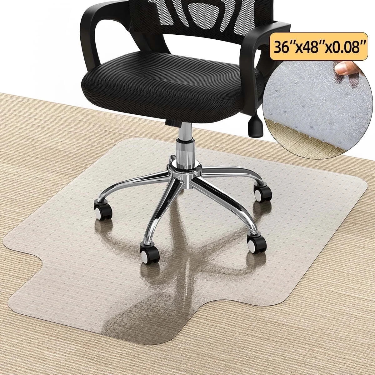 36"x48" Office Chair Mat Computer Desk Chair Mat for Carpet Floor w/Extended Lip gallery