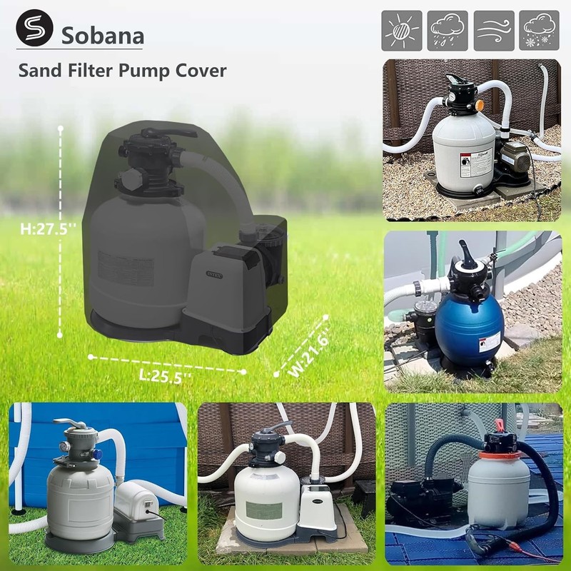 Sand Filter Pump Covers,600D Waterproof Oxford Fabric Sand Pool Filters Cover... gallery