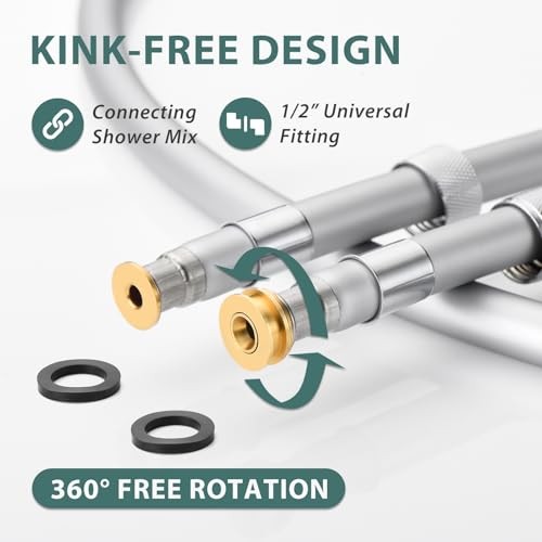 Shower Hose Extra Long 6ft,Explosion Proof Anti Winding 69 In Brushed Nickel gallery