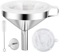 Stainless Steel Kitchen Funnel with 200 Mesh Filter Strainer for Filling Canning gallery
