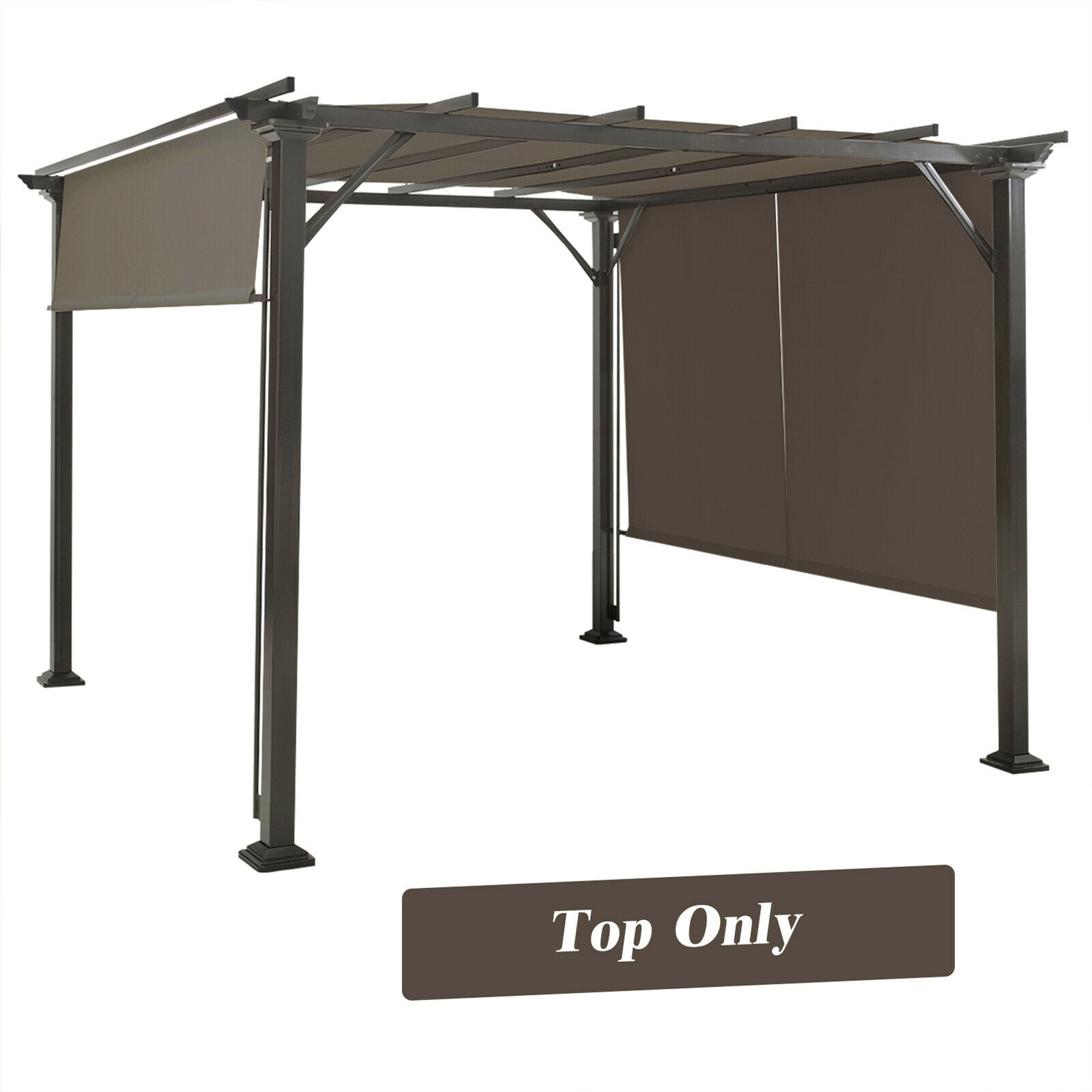 2PCS 16x4 Ft Universal Replacement Canopy for Pergola Structure Sun Awning Brown gallery