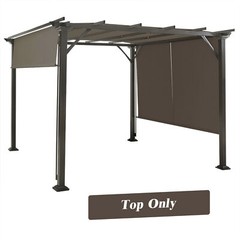 2PCS 16×4 Ft Universal Replacement Canopy for Pergola Structure Sun Awning Brown