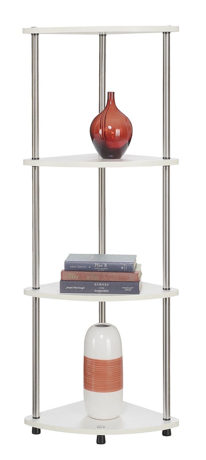 Designs2Go 4 Tier Corner Shelf, White gallery