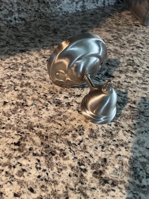 Silver tone wall sconce - REDUCED! Can be positioned facing up or down gallery