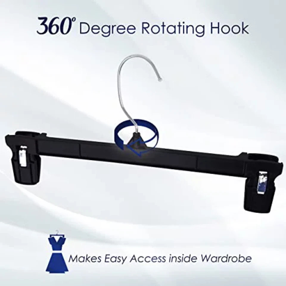 Hanger Central Heavy Duty Plastic Pants and Skirt Hangers, 12 in, 25 Pack gallery