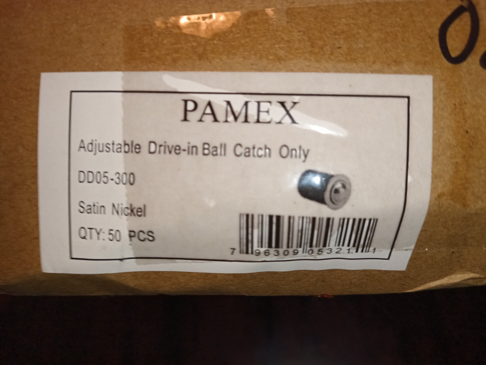 QTY 50 Pamex Drive-in Bullet Ball Catch Only DD05-300 7/8" Satin Nickle Finish gallery